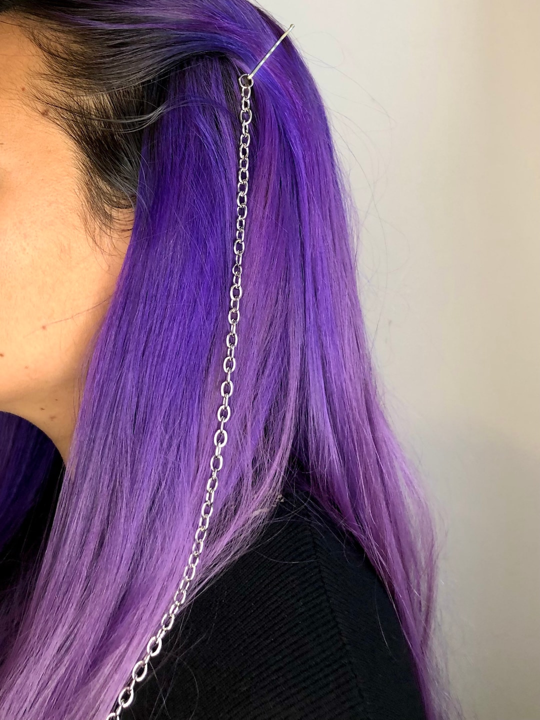 Handmade Stainless Steel Hair Clip Chain Silver Etsy