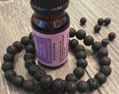 Handmade Lava Stone Aromatherapy Diffuser Bracelet in Black,6mm 8mm