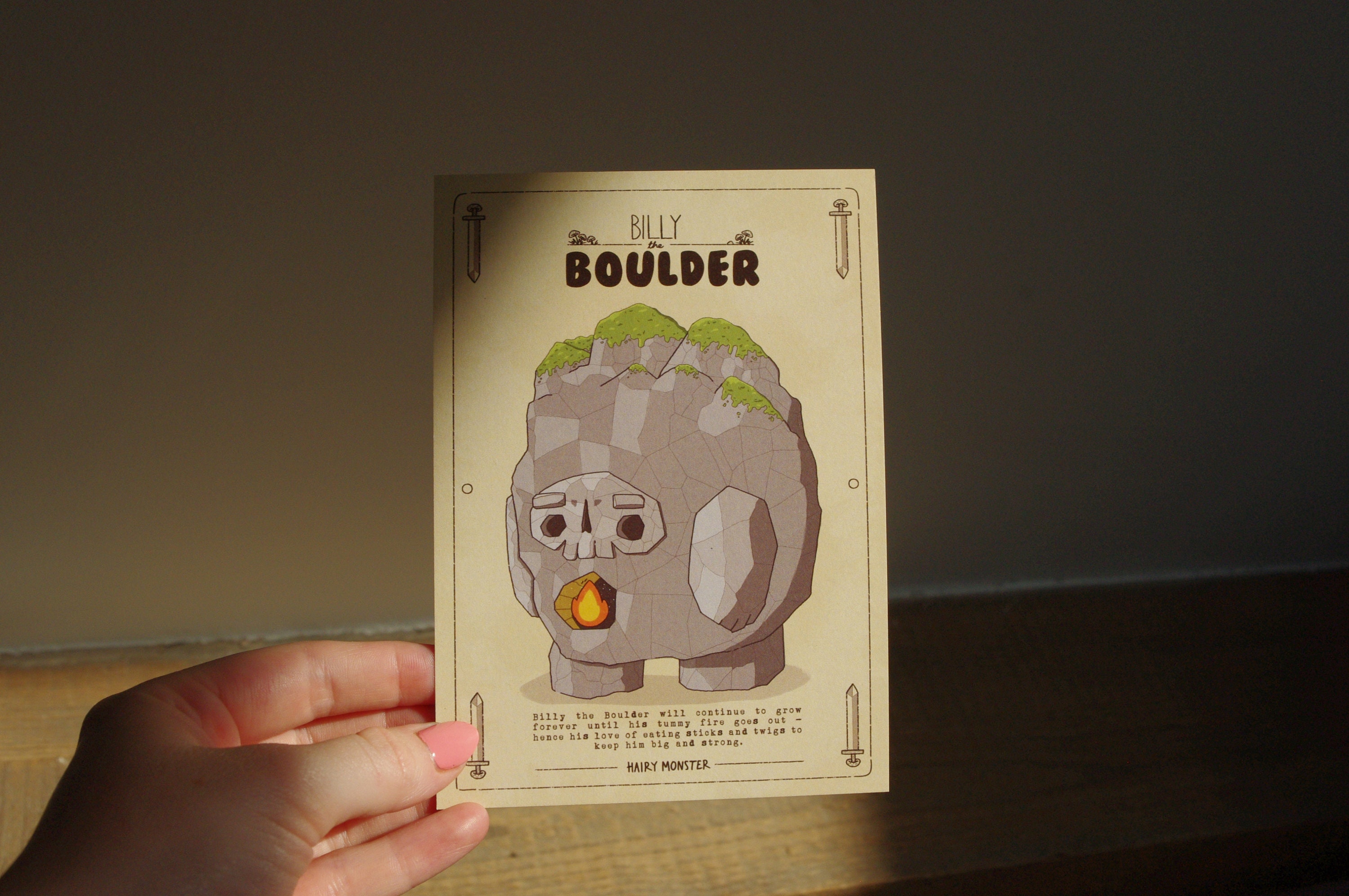 Billy the Boulder Character Card A6 Print - Etsy UK