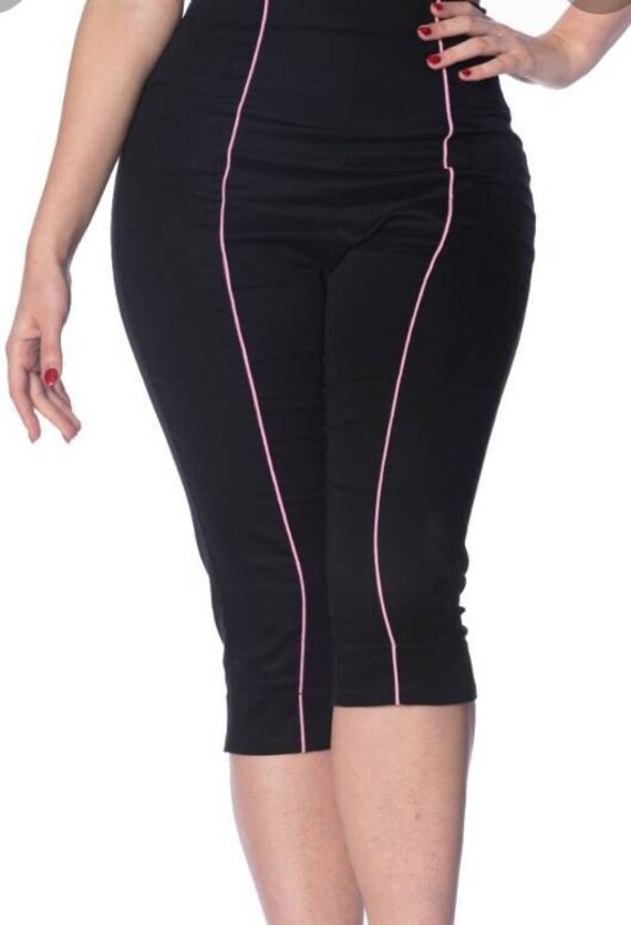 1950s Inspired Capri Pants Black Pedal 