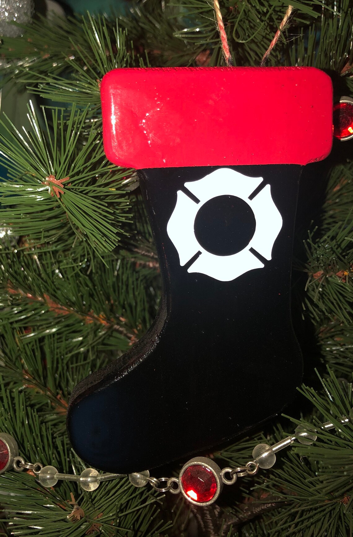 Personalized Firefighters Boot Ornament Etsy