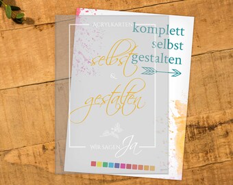 Acryl Hochzeitseinladung selbst gestalten