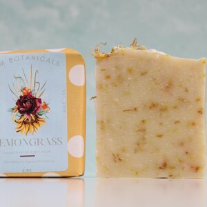 Lemongrass Handcrafted Soap Natural Vegan Soap Moisturizing Citrus Bar for Glowing Skin Eco Friendly Lemongrass Bar Soap Handmade Artisan