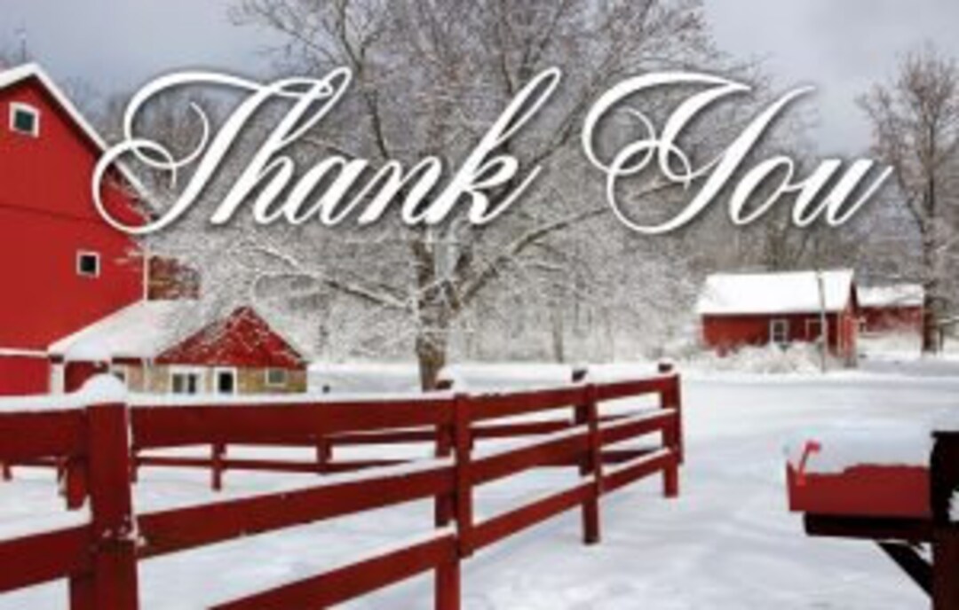 Mail Carrier Postcard - Thank You Red Barn - Etsy
