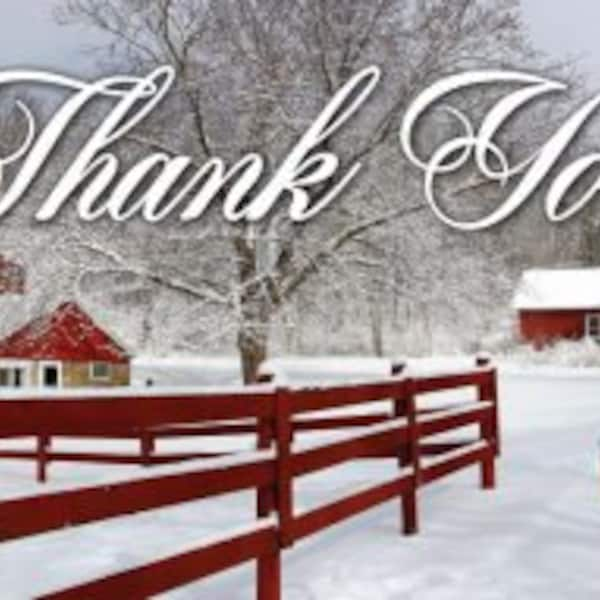 Mail Carrier Postcard - Thank You Red Barn