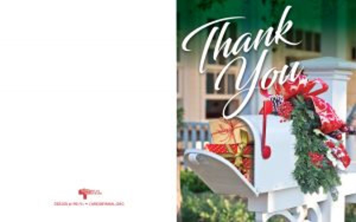 Mail Carrier Thank You Card white mailbox with holly Etsy