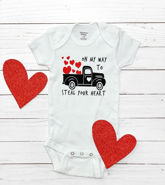 On My Way To Steal Your Heart Onesie Valentines Onesie Etsy