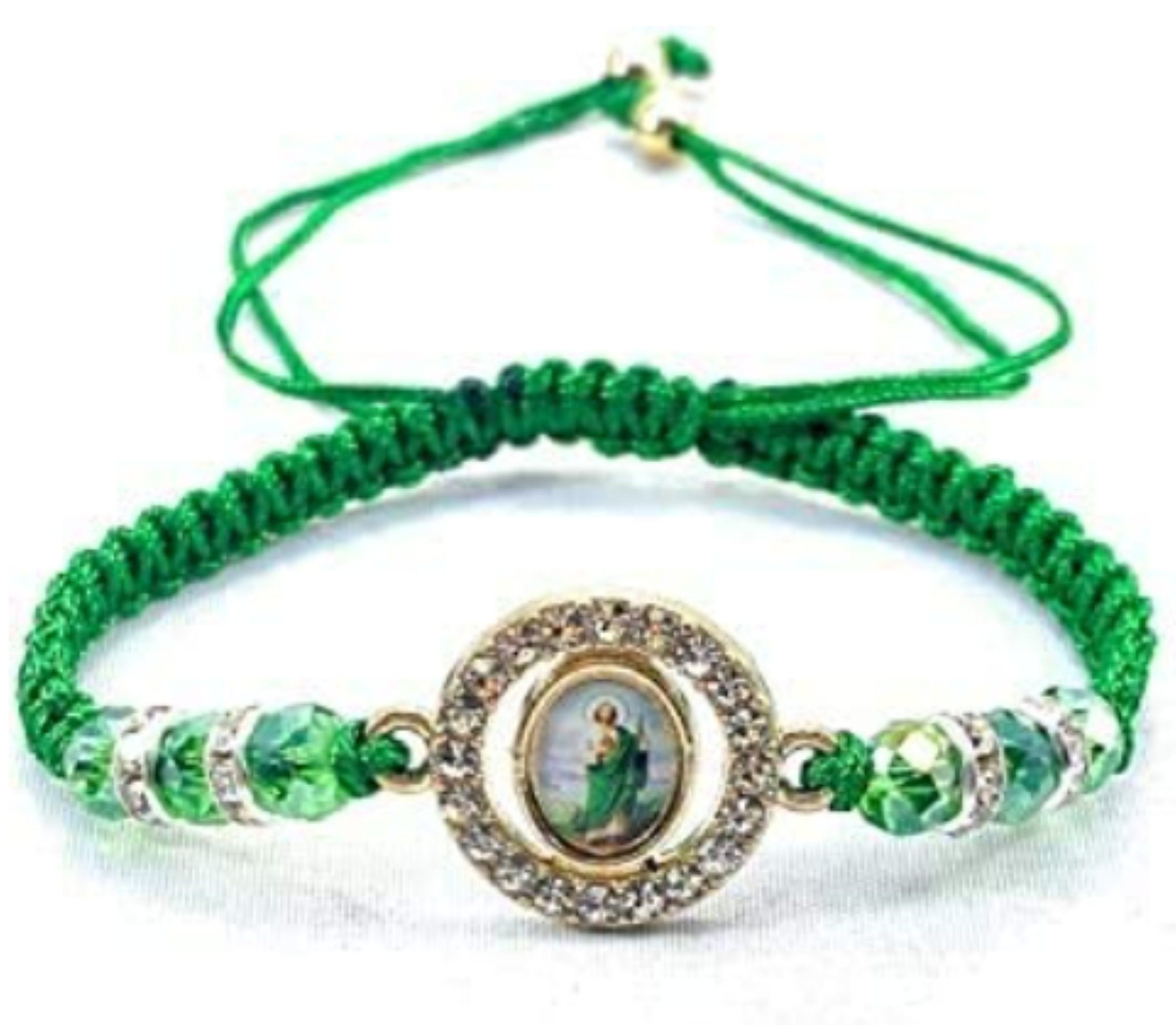 Saint Jude Green adjustable Bracelet Pulsera Verde De San Etsy