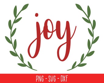 Joy Christmas Wreath Svg -Ornament Svg - Christmas Vintage SVG , Ornament Svg files, Eps, Png Dxf