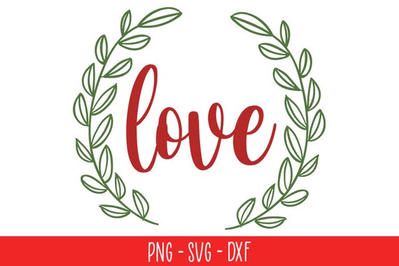Download Love Christmas Wreath Svg Ornament Svg Christmas Vintage Etsy