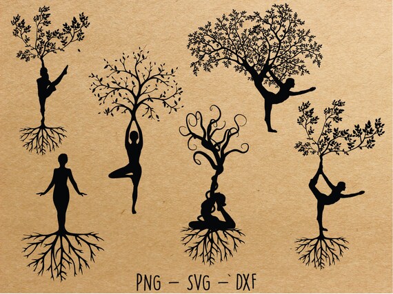 Download Yoga Tree Bundle Svg Yoga Tree Vector Yoga Svg Cut Files Silhouette Png Cricut Clipart Vinyl