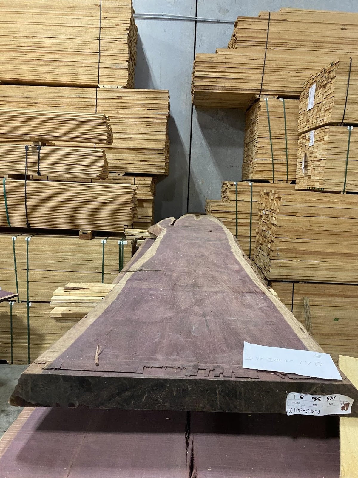 Live Edge Wood Slab Purple Heart Exotic Wood Etsy