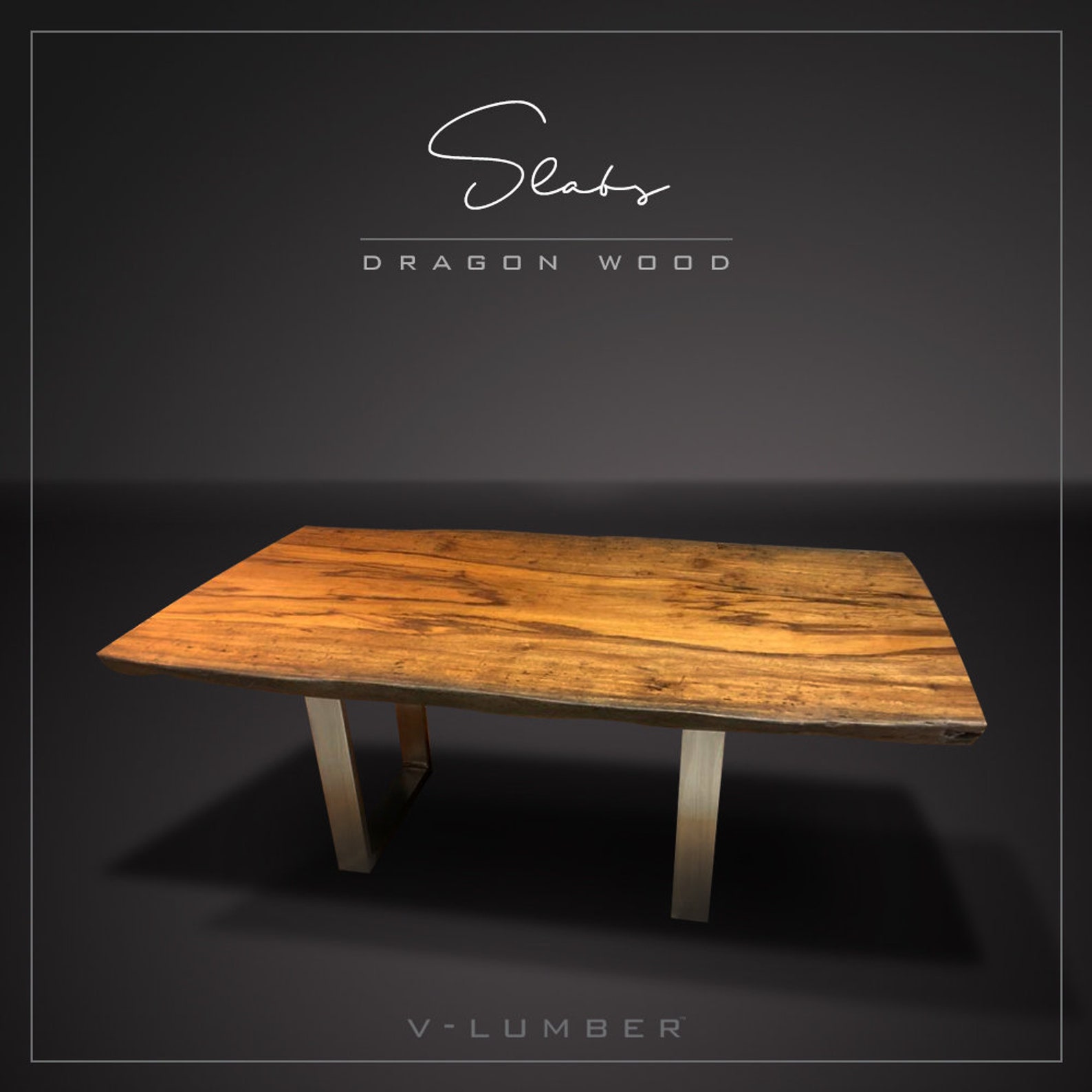 Dining Table Dragonwood Exotic Wood Slab Table Live Edge Etsy