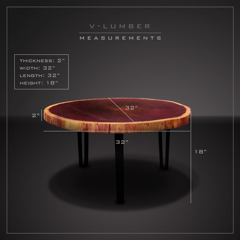 Coffee Table Purple Heart Exotic Wood Slab Table Live Edge Etsy