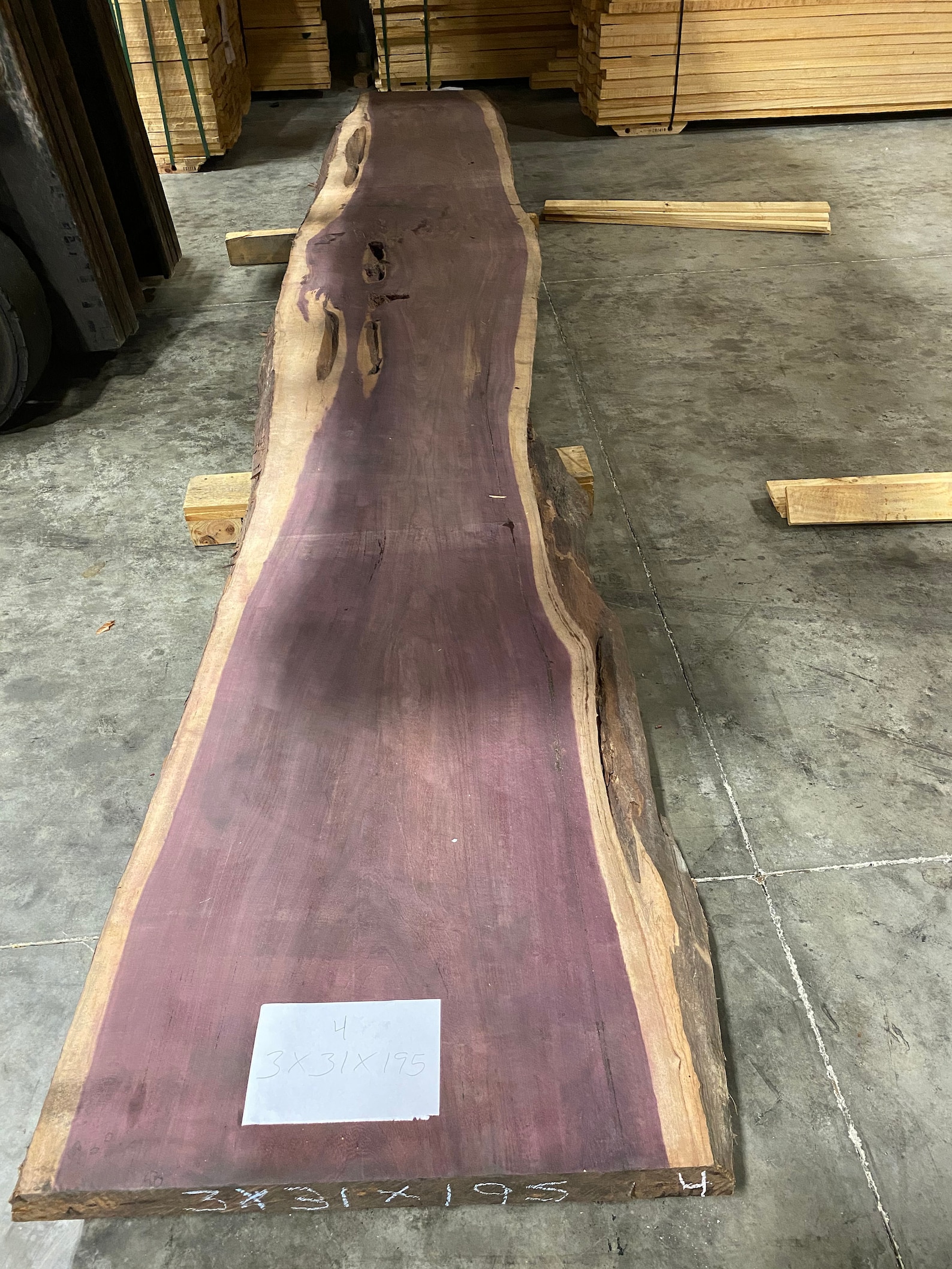 Live Edge Wood Slab Purple Heart Exotic Wood Etsy
