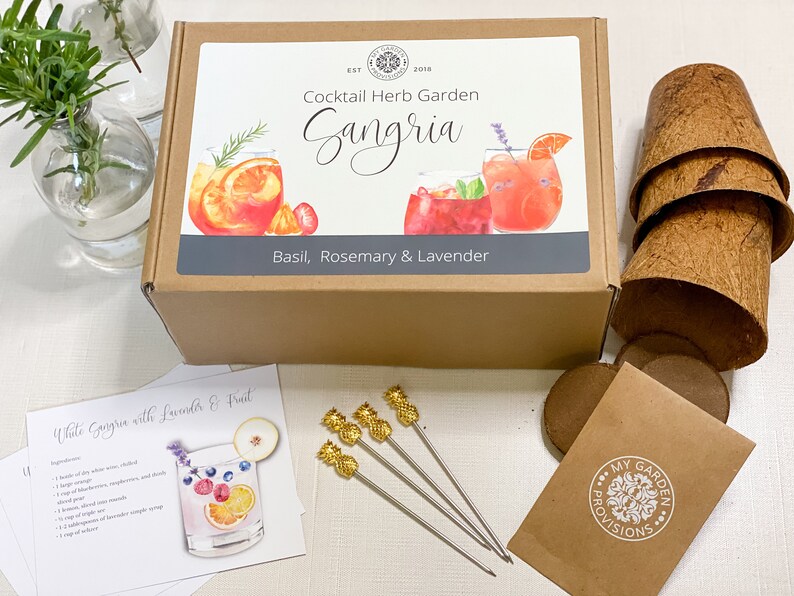 Indoor Herb Garden Cocktail Kit Herb Garden Kit Holiday Etsy