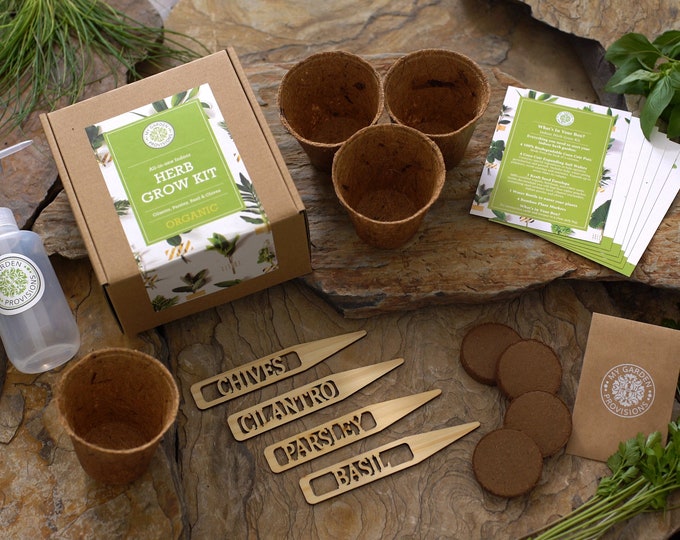 Indoor Herb Garden Grow Kit,  Herb Seeds,  Birthday Gift,  Housewarming Gift,  Indoor Garden,  DIY kit