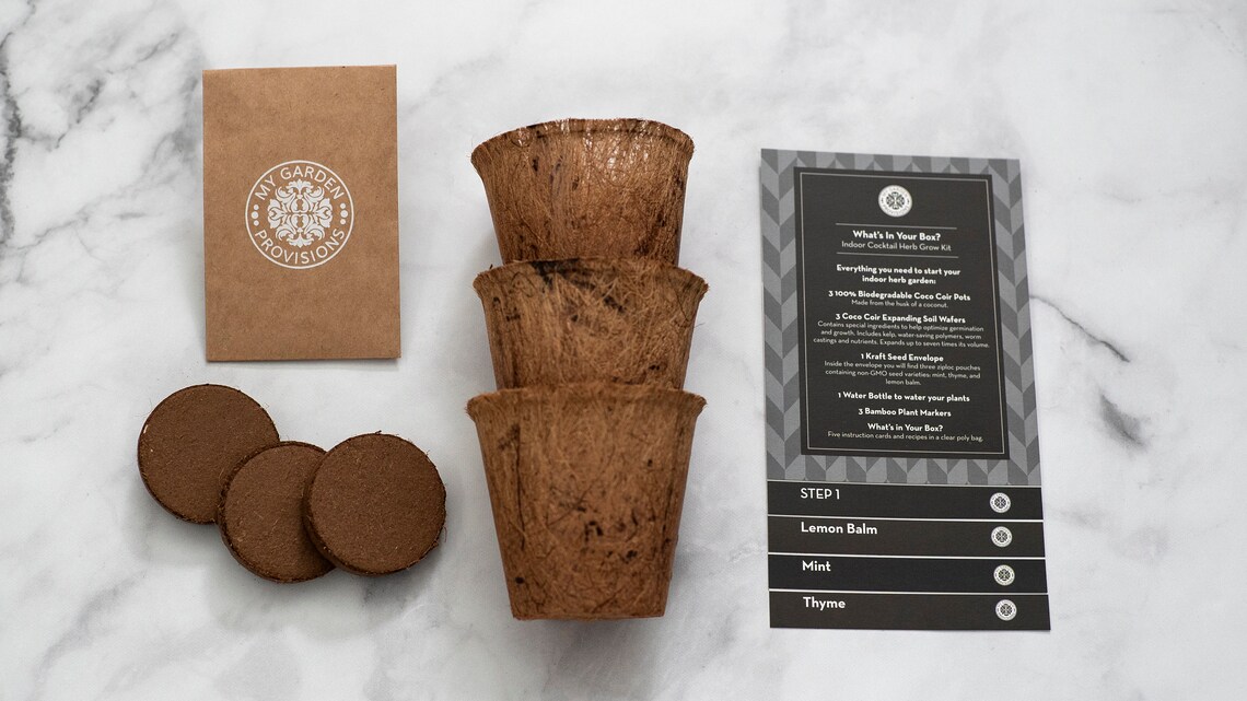 Cocktail Indoor Herb Garden Grow Kit Etsy