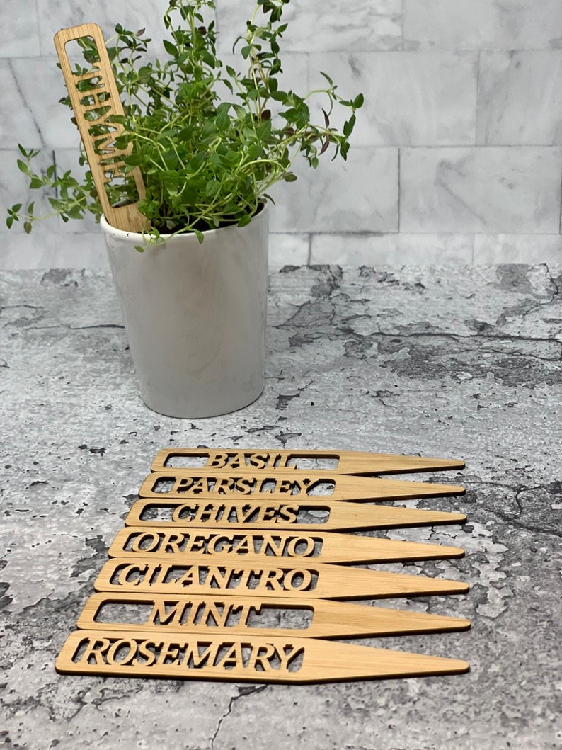 Bamboo Plant Markers Set of 8 Plant Tags Gift for the Etsy