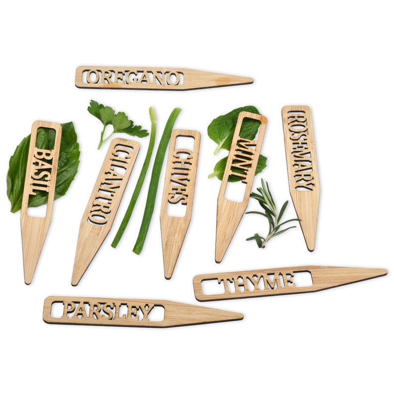 Bamboo Plant Markers Set of 8 Plant Tags Gift for the Etsy