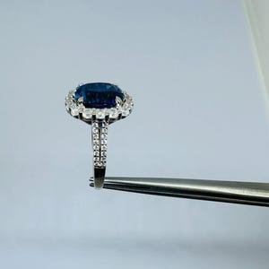 Tanzanite Gemstone Ring: 925 Sterling Silver engagement ring with Diamond image 14