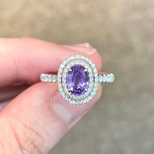 Vintage & Unique Purple Sapphire Ring gorgeous Pink sapphire Ring 925 sterling silver Purple sapphire ring for her ring for your queen.