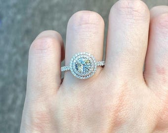 Vintage Moissanite Ring: 925 Sterling Silver Wedding Engagement Ring