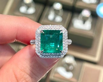 Zambian Emerald Ring: 925 Sterling Silver, Vintage Style engagement rings vintage jewelry