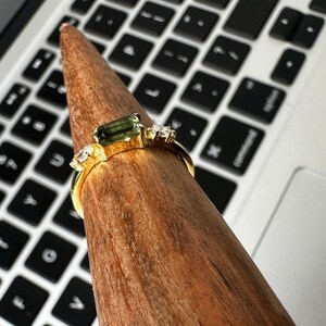 Anillo de zafiro verde azulado: plata de ley 925, detalles de diamantes americanos, anillo de compromiso, joyería vintage imagen 9