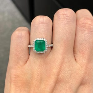 Vintage emerald Ring beautiful octagon shape emerald stone Ring 925 sterling silver vintage ring for her engagement ring wedding ring.