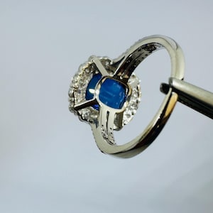Tanzanite Gemstone Ring: 925 Sterling Silver engagement ring with Diamond image 13