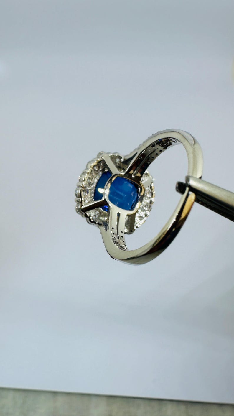 Tanzanite Gemstone Ring: 925 Sterling Silver engagement ring with Diamond image 13
