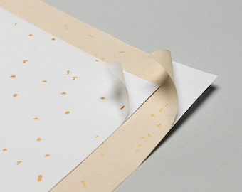 A4 Gold Foil Dot Sticker Paper | White, Beige Printable Xuan Paper Labels (10 sheets)