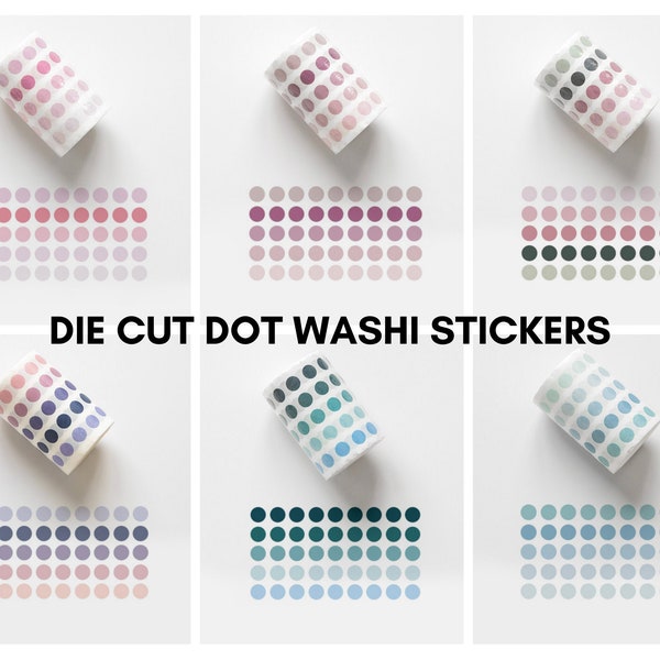 Dot Washi-stickerrol | cirkelstickers voor het instellen van toekomstige log/todolist voor bullet journal