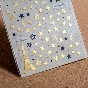 Suatelier Golden Star-stickers | Leuke Koreaanse stickers | 1 vel | PVC-stickers | Nr. 1026 Shine Like Star