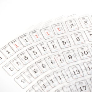 365 Datum Sticker für Tagebuch & Tagesplaner | für undatiertes Bullet Journal, Tagebuch, Tagebuch | Das sind 12 Bögen, für jeden Monat 1