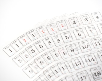 365 Date Stickers | for Undated Journals, Planner, Diary | 12 Sheets, 1 for Each Month