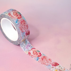 Rose Garden Washi Tape | 15mm x 10m | for decorating journal, gift, photo album, scrapbook