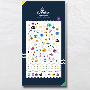 Suatelier Mini Jelly Monster Alien Nagel Aufkleber | Schreibwaren | 1 Bogen | Nr.1068 Jelly Monster
