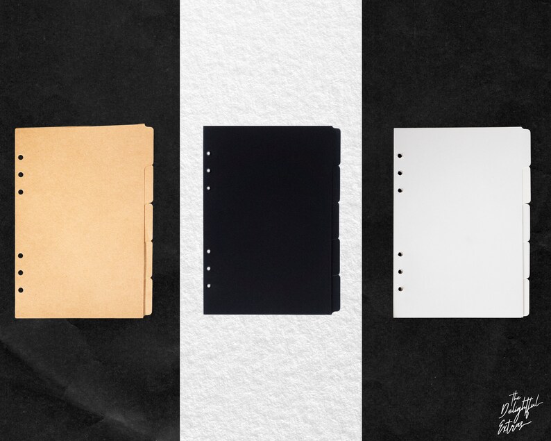 Koqye A5 Kraft Paper Divider Set - 5 Sheets With Envelope Pockets For 6-Ring Binders & Planners