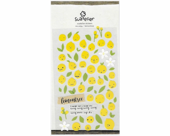 Suatelier Lemon Stickers | Korean Stationery | Matte Coated Paper Stickers | No.1054 Lemontree