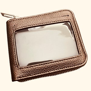 Cartera con cremallera para hombre, cartera para tarjetas, cartera de identificación, cartera plegable, cartera cerrada