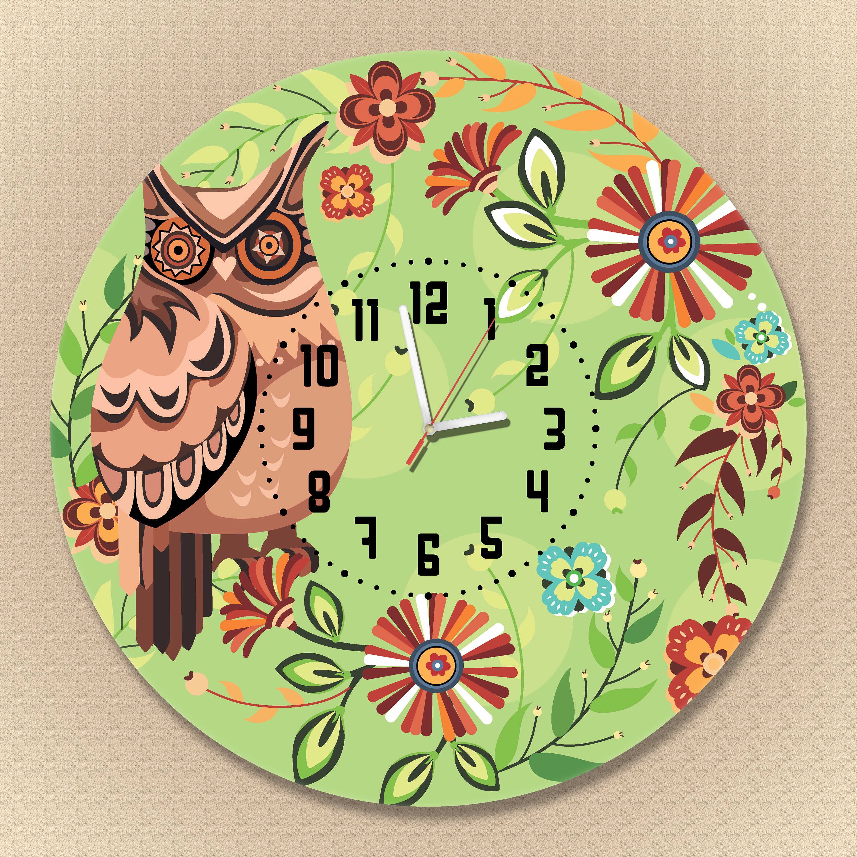 Owl wall clock Nursery Decor Personalised Clock Owl Decor Etsy