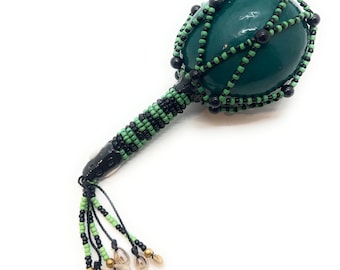 OGUN - Santeria Bead Decorated Maraca