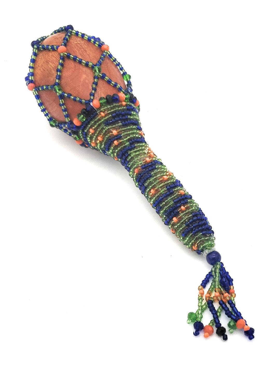 CUSTOM MADE MARACAS Santeria Bead Decorated Wood Maraca, Made to Order