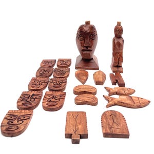 Olokun Santeria Wooden Tool Set for Ifa