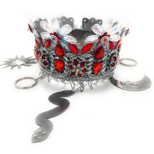 OBATALA AYAGUNA Santeria Corona/Crown, Metal Decorated with Tools/Herramientas Bild 3