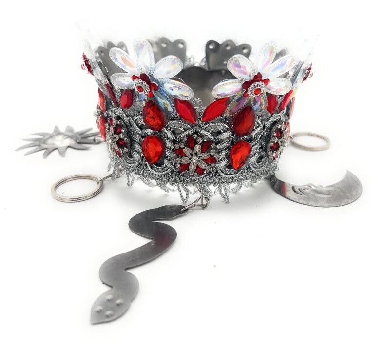 OBATALA AYAGUNA Santeria Corona/Crown, Metal Decorated with Tools/Herramientas Bild 3