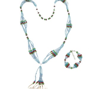 YEMAYA ASESU - Santeria Bead Fancy Collar/Eleke & Ilde Set