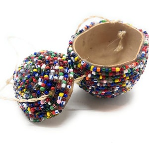 OSAIN - Santeria Bead Guiro Forrada en Cuentas para Osain